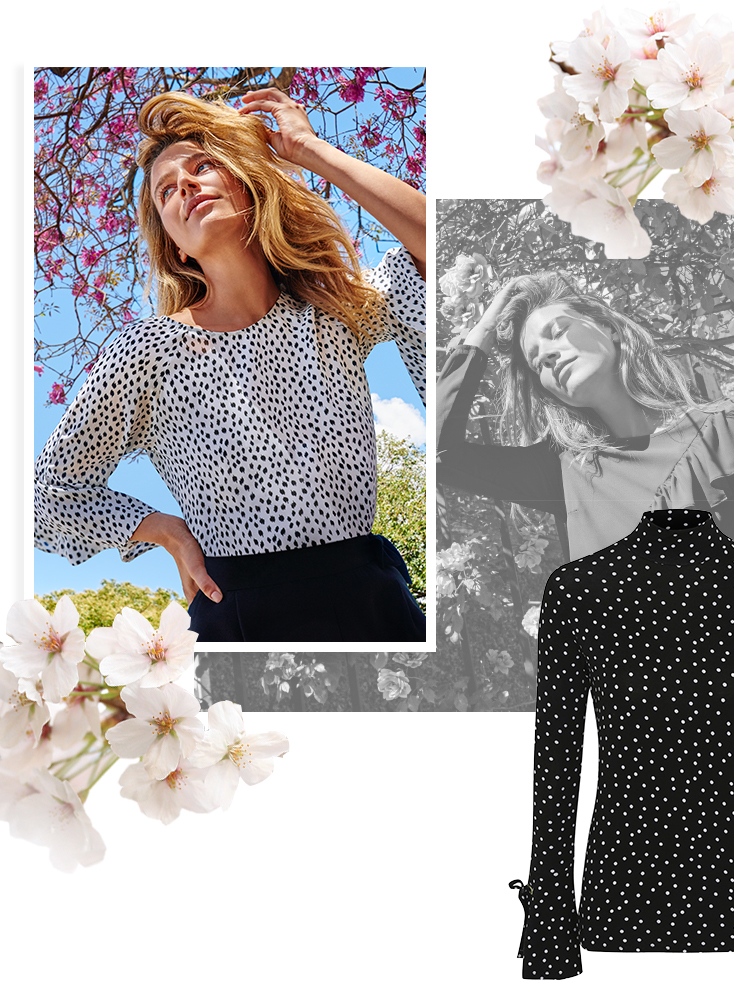 For spot on style, channel our polka dot print chiffon tops at George.com For spot on style, channel our polka dot print chiffon tops at George.com